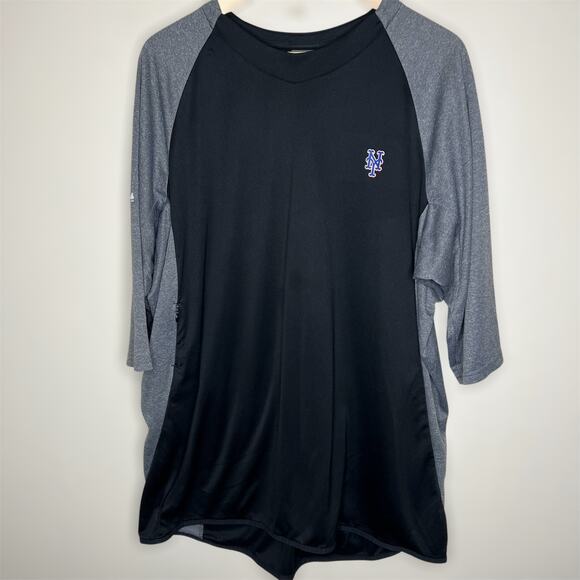 Majestic New York Yankees Shirt  XL-2X Mens Black Gray Raglan Therma Base Sports - Picture 1 of 11